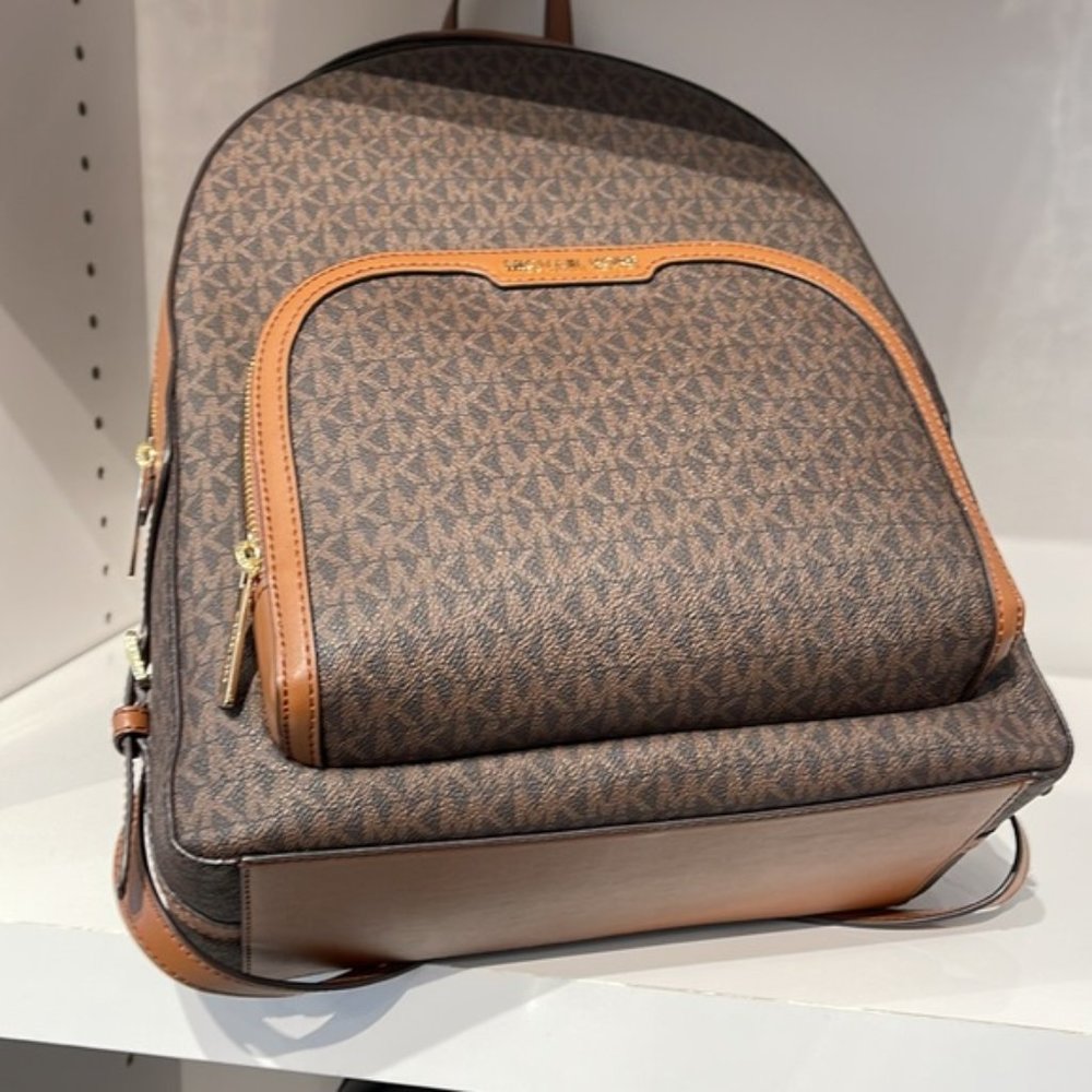 Michael Kors Jaycee Large Zip Pocket Backpack Brown - Picture 4 of 16